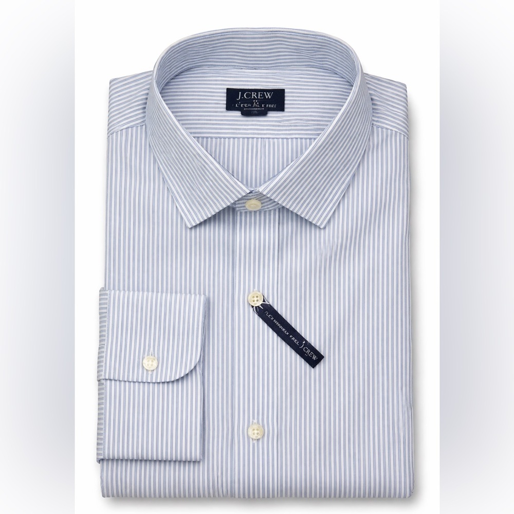 J.Crew Men’s Light Blue Stripe Dress Shirt – Size L – New With Tags

⸻